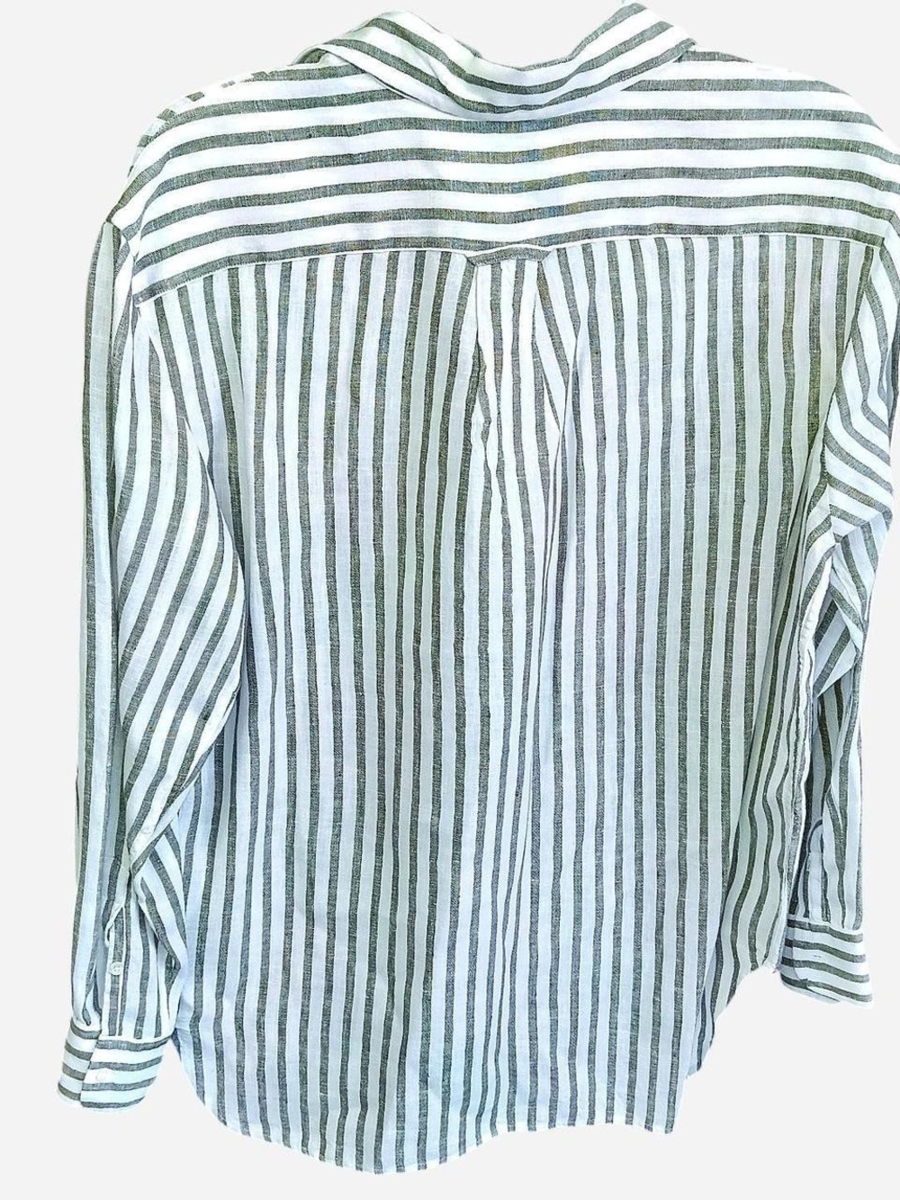 Polo by Ralph Lauren Women's Green & White Stripe Button-Up Shirt - Picture 5 of 8